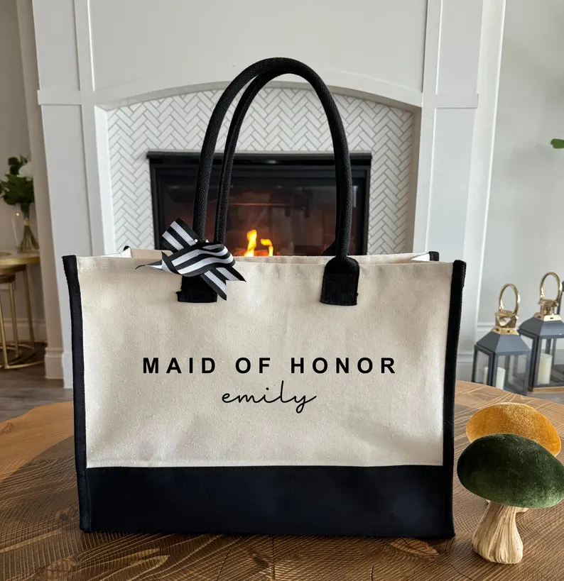 personalized tote bag for maid of honor gift