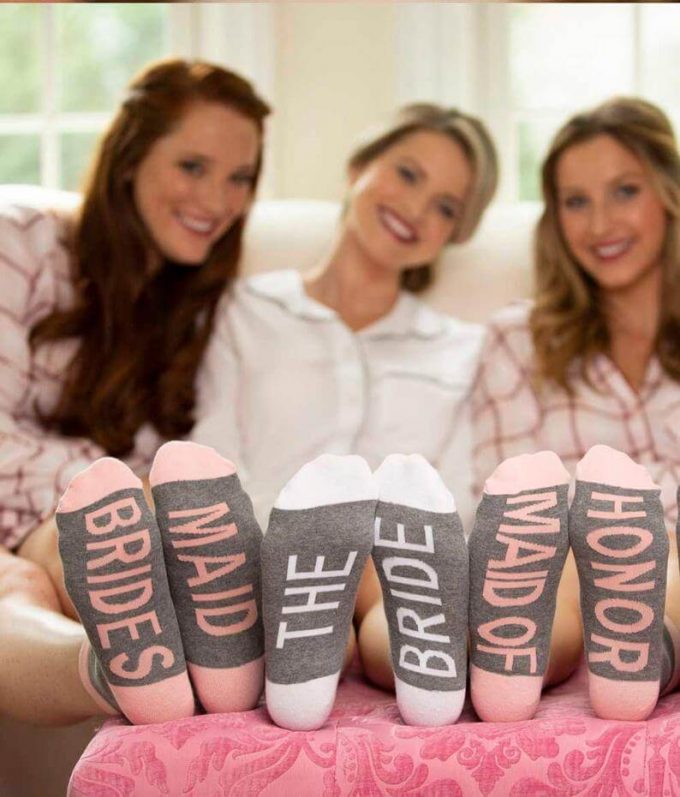 socks for bridesmaids