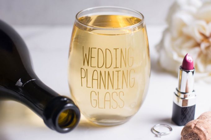 wedding planning wine glass