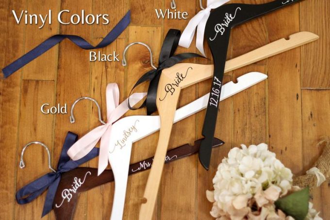 bridal hangers with name and date