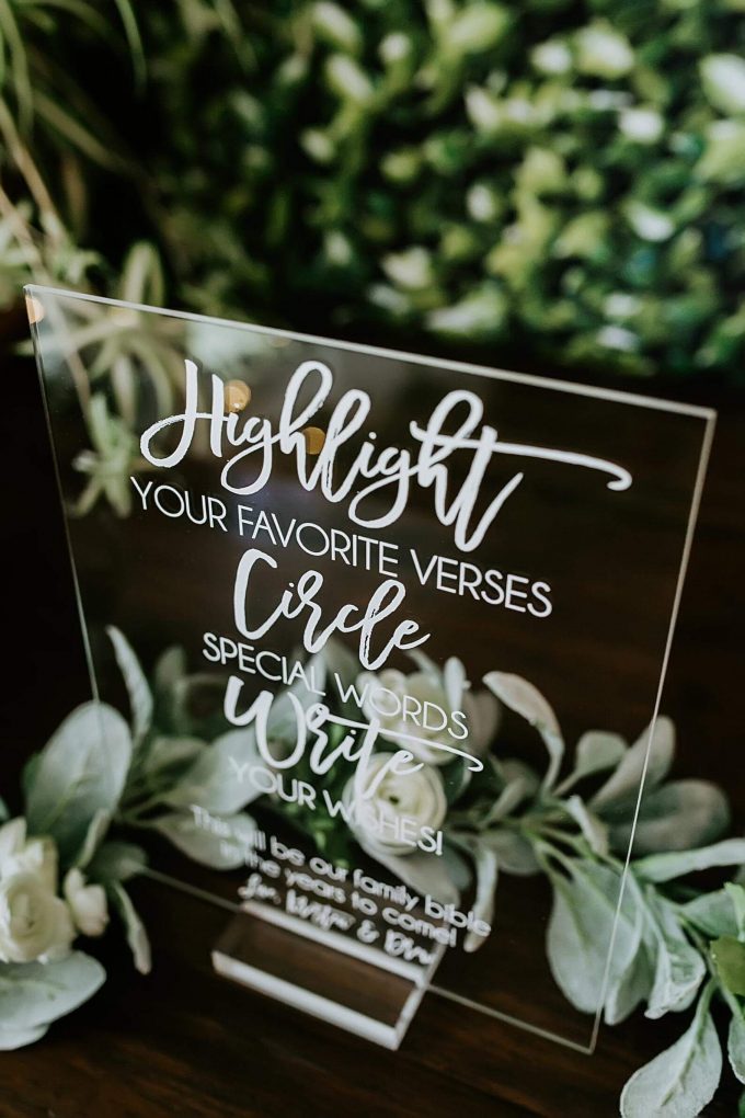 Bible guest book sign