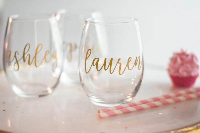 personalized wine glass for bridesmaid proposal box