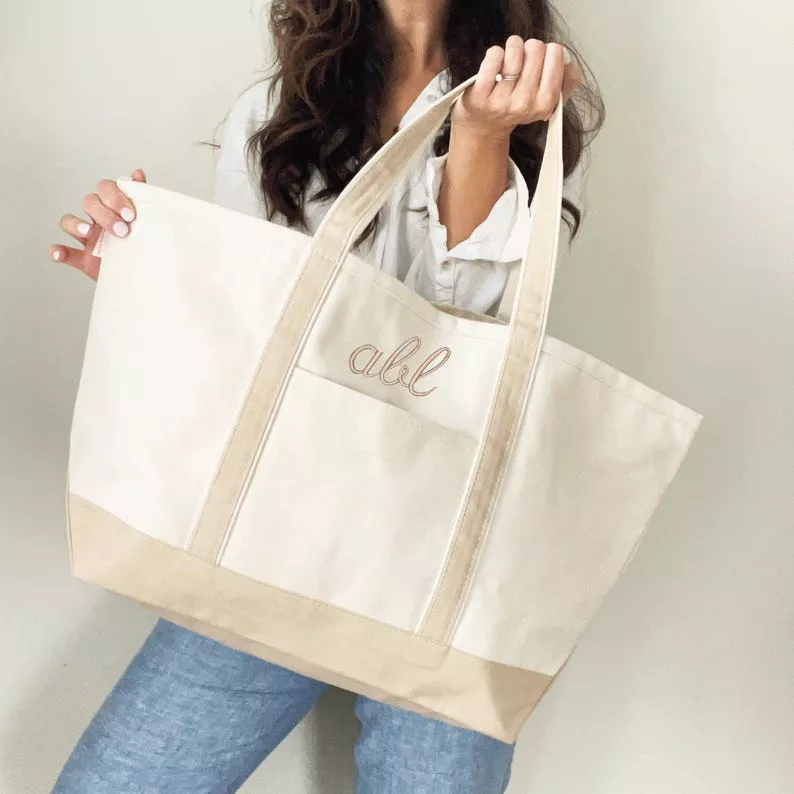 extra large monogrammed bridesmaid bag