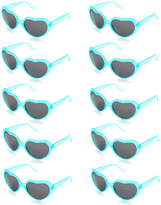 heart shaped sunglasses aqua