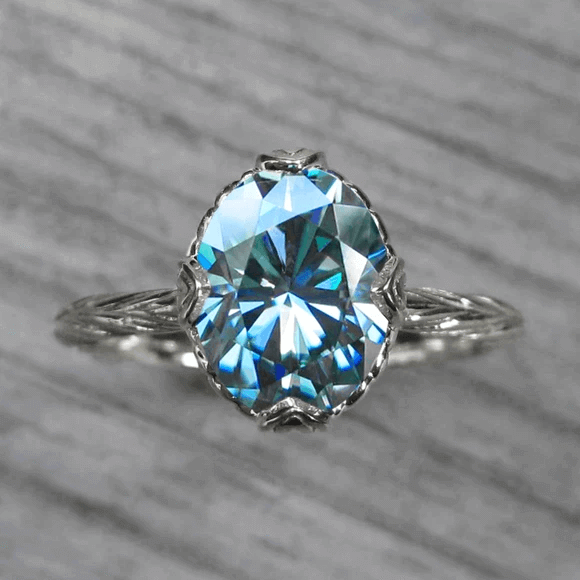 7 Sparkling Blue Moissanite Rings for Your Engagement | Emmaline Bride