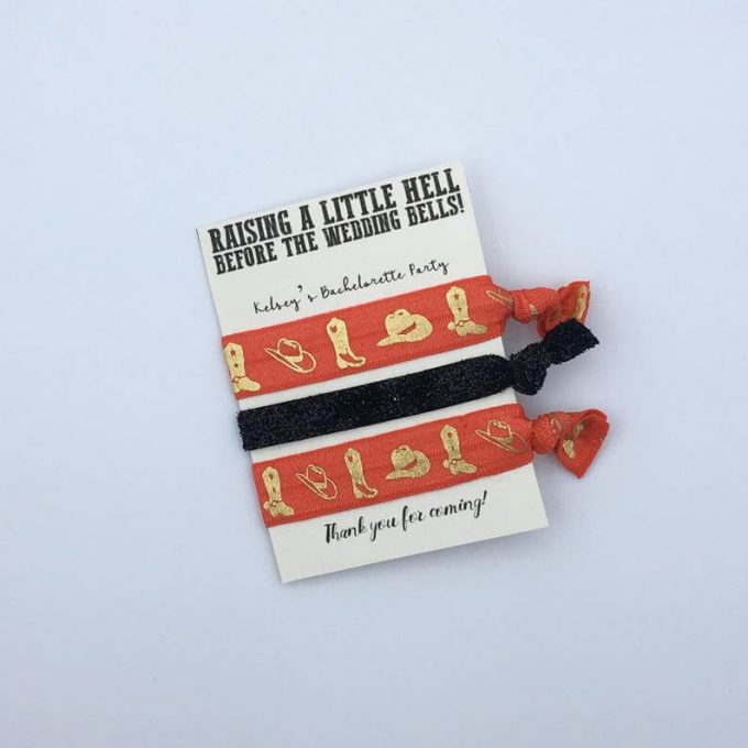 western themed bachelorette party hair ties