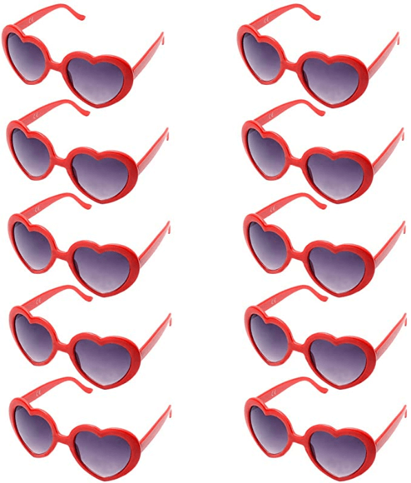 heart shaped sunglasses red