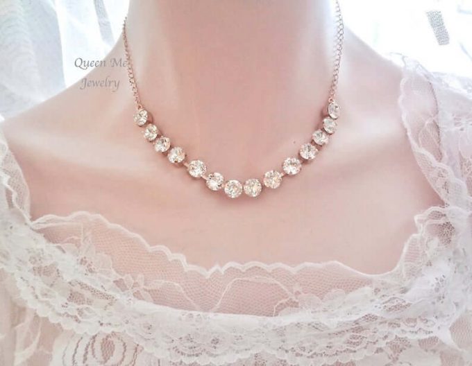 bridal jewelry for strapless dress
