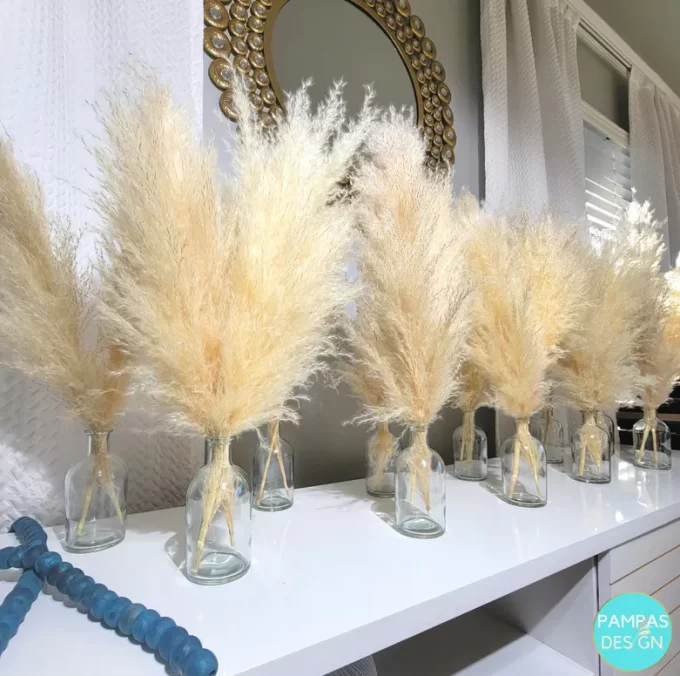 rustic wedding centerpieces with pampas grass