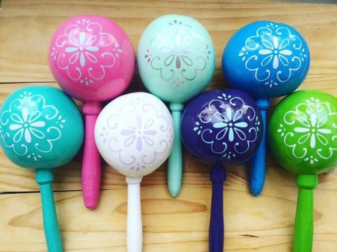 colorful wedding maracas favors