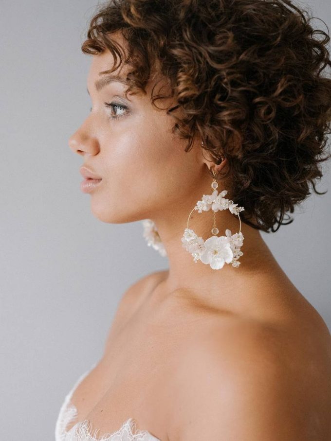 floral hoop earrings