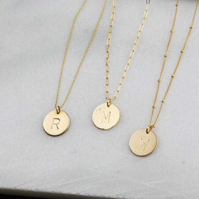 handmade initial necklaces for bridesmaids