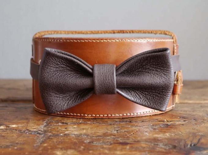 leather wedding bow tie