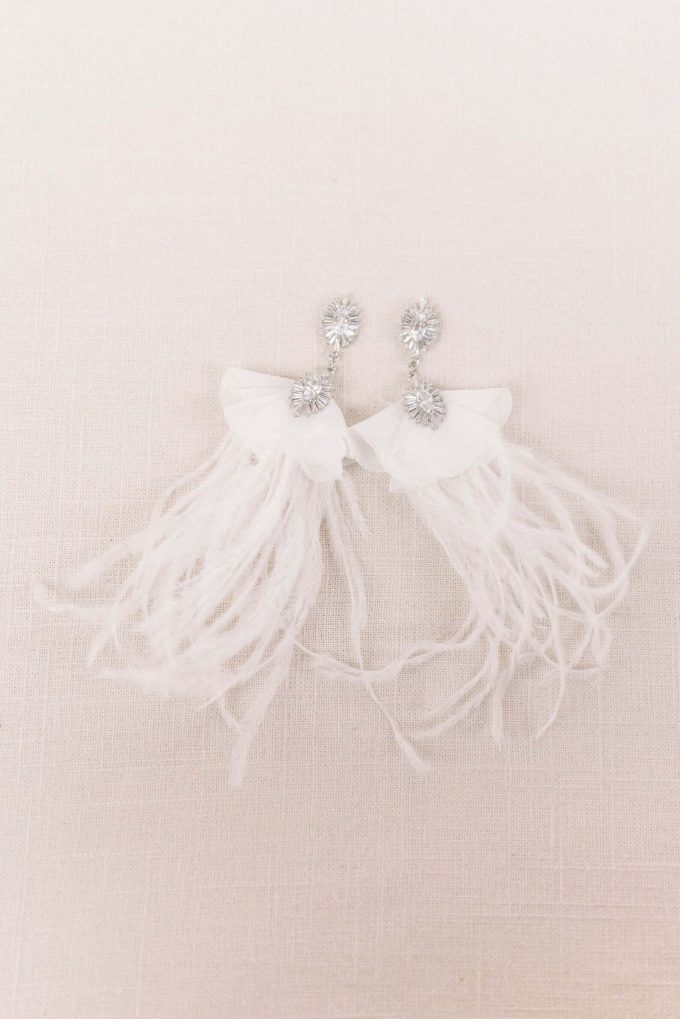 bridal earrings feather