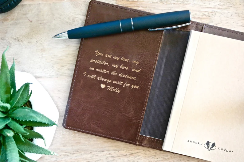personalized leather journal
