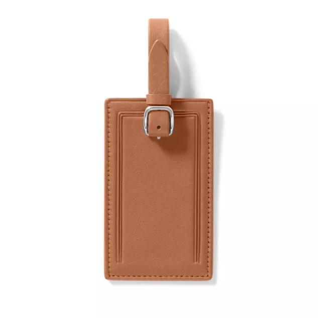 brown leather luggage tag