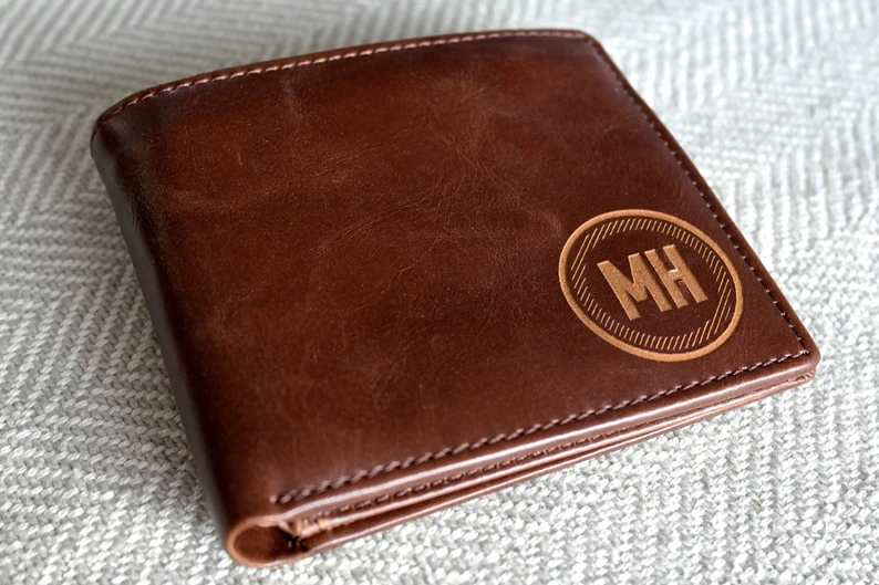 personalized leather wallet