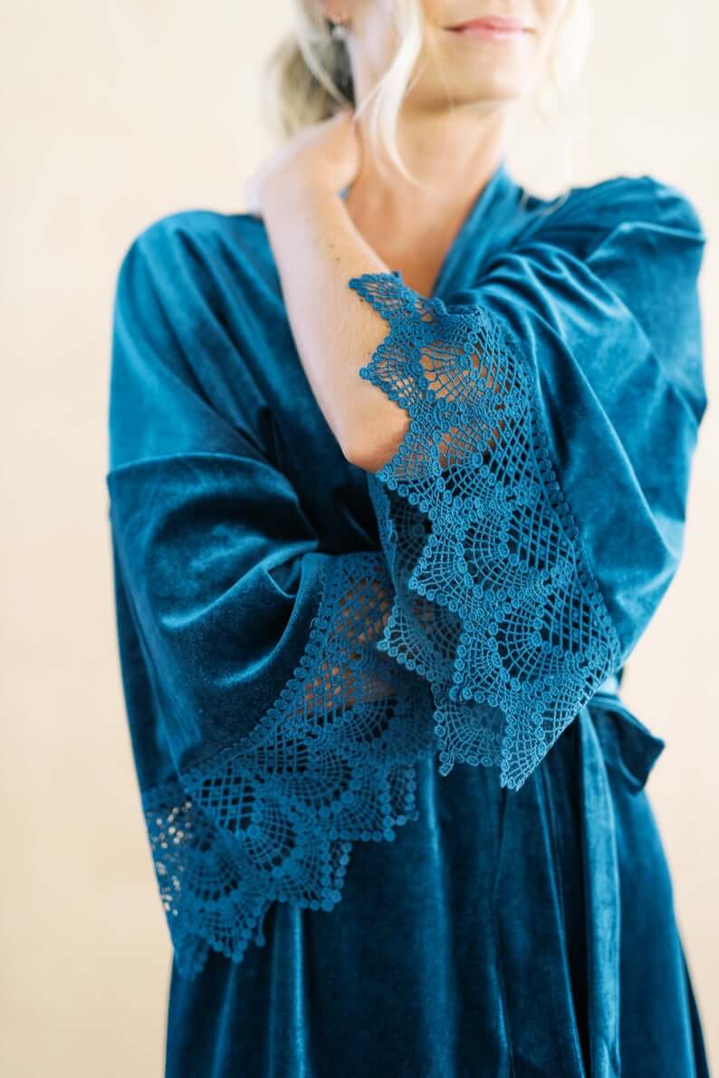 velvet robes bridesmaid