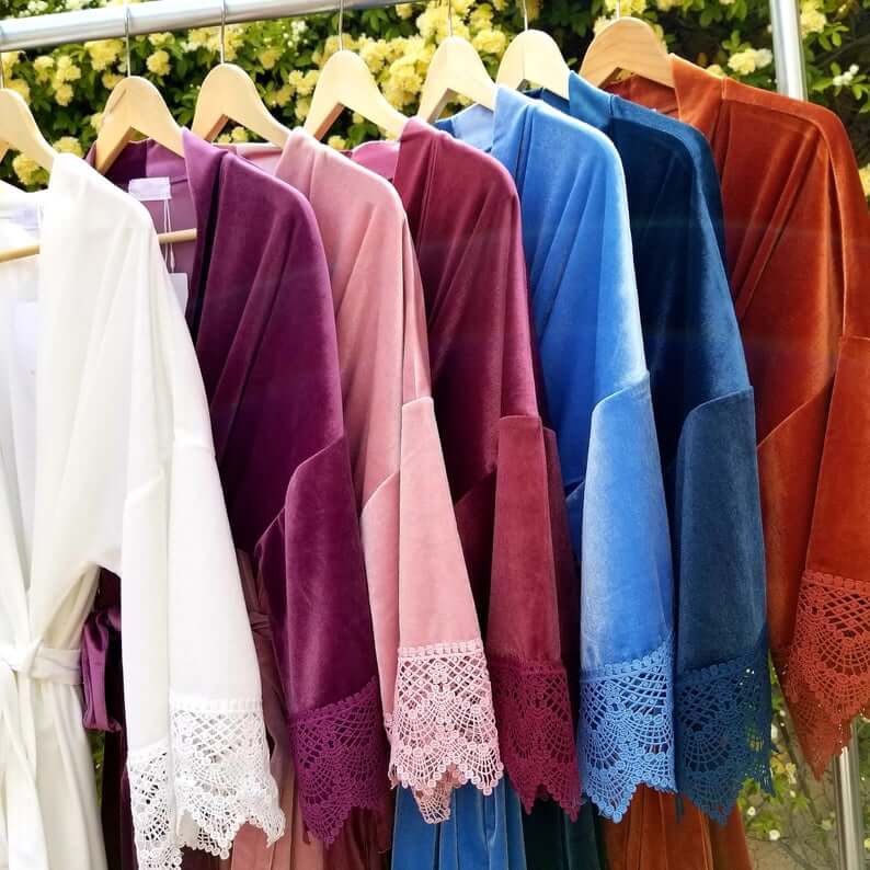velvet robes for bridesmaids