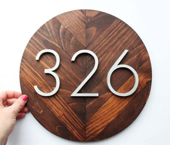modern house numbers sign