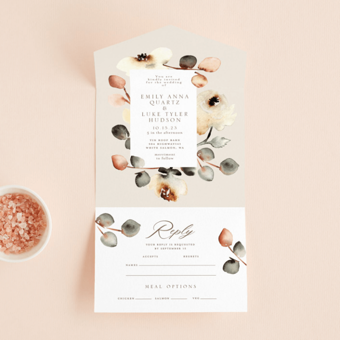 wedding invitations with rsvp included