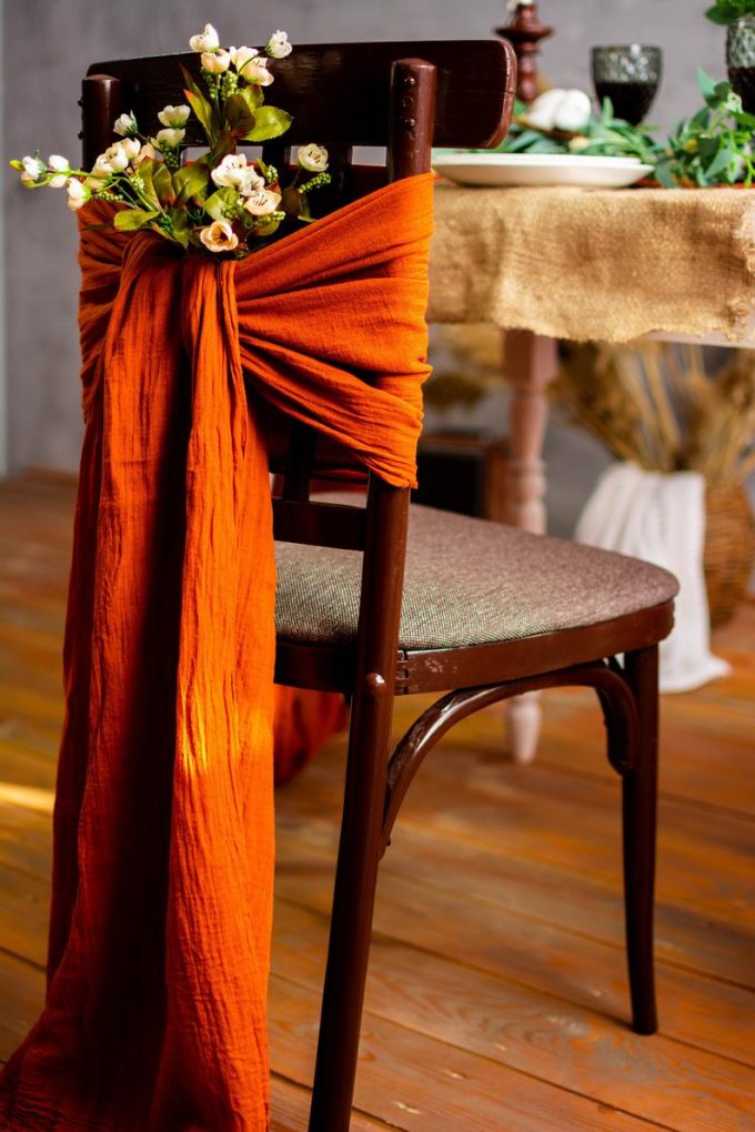 burnt orange tablecloth
