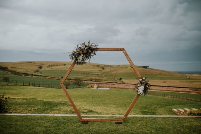 hexagon wedding arch