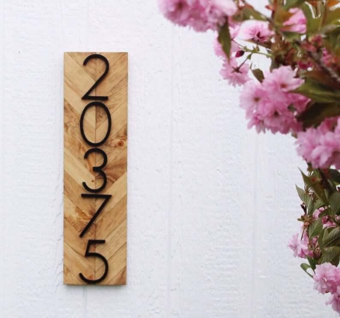 modern house numbers sign
