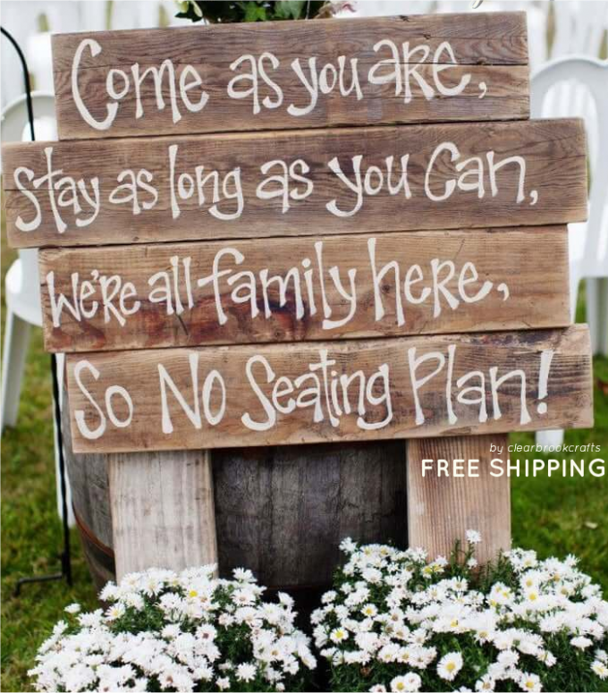 wedding sign sit anywhere