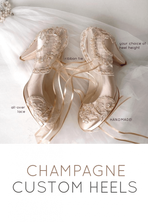 champagne wedding shoes for bride
