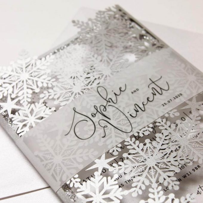 winter wonderland wedding invitations
