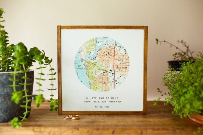 custom map wedding gift
