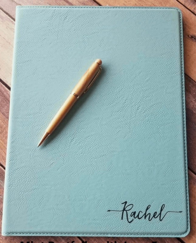 personalized leather portfolio notebook