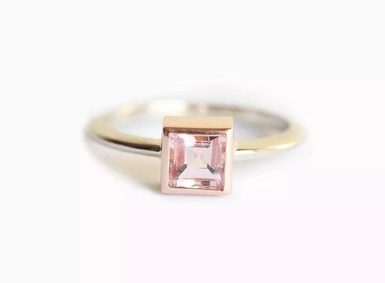 bezel-set engagement ring