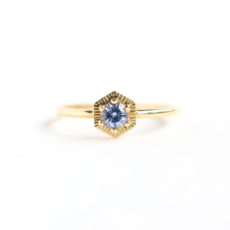 hexagon sapphire engagement ring under $1000