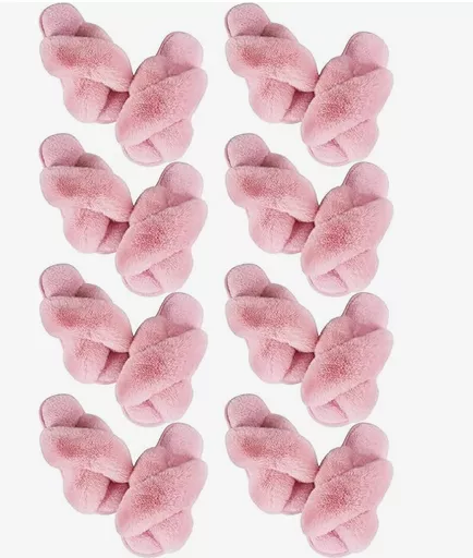 bulk bridesmaid slippers in multiple colors for bridal party gifts