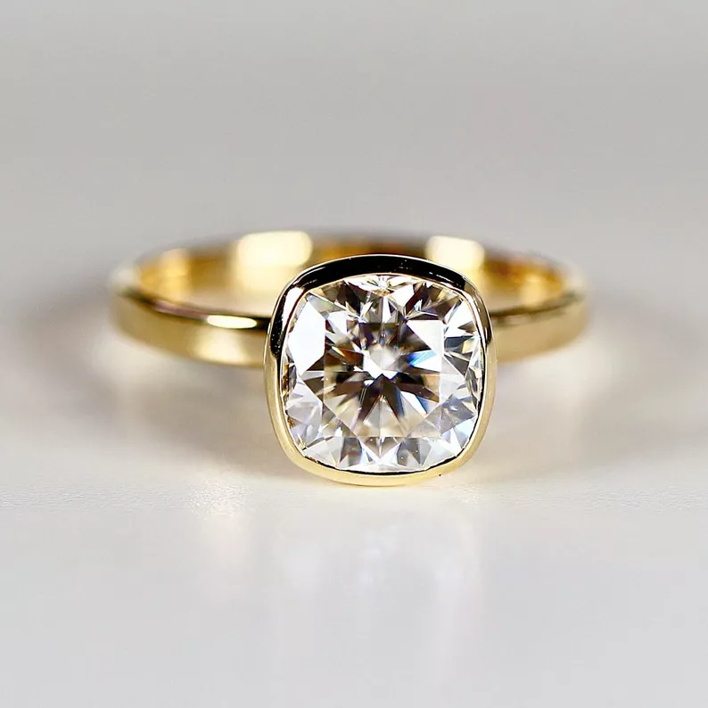 cushion cut moissanite engagement ring under $1000