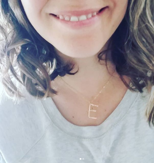 hammered letter necklace