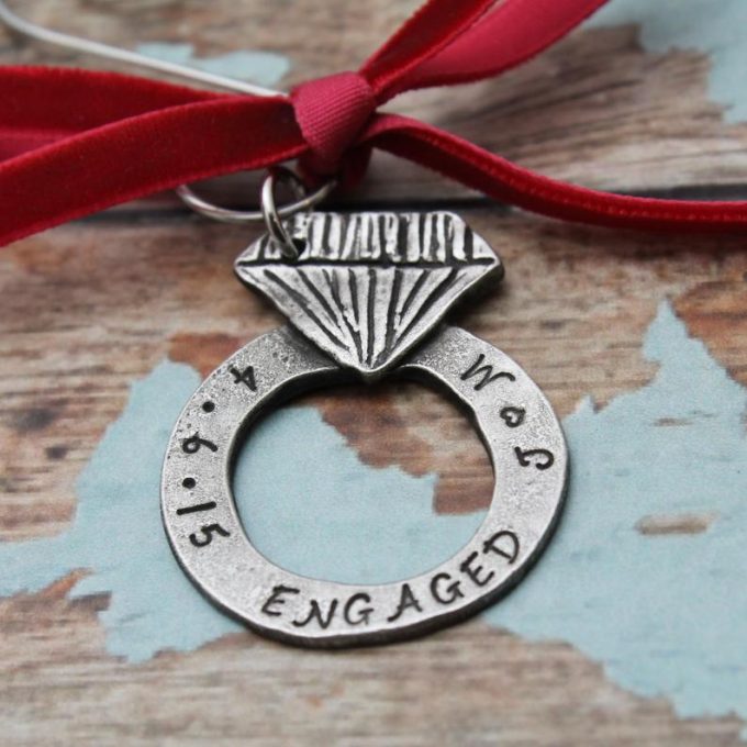 personalized engagement ornament christmas