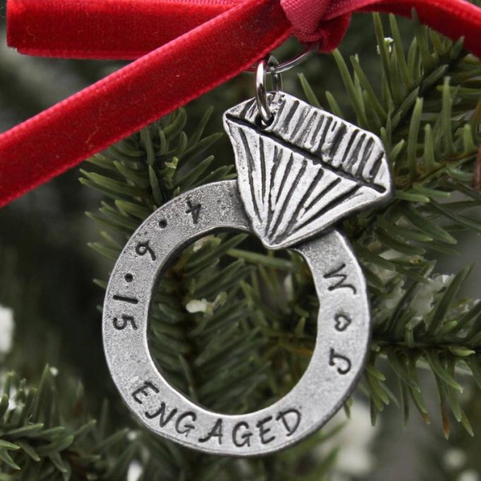personalized engagement ornament christmas