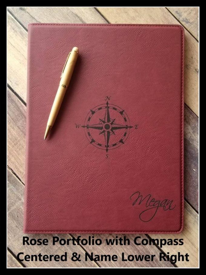 personalized leather portfolio notebook