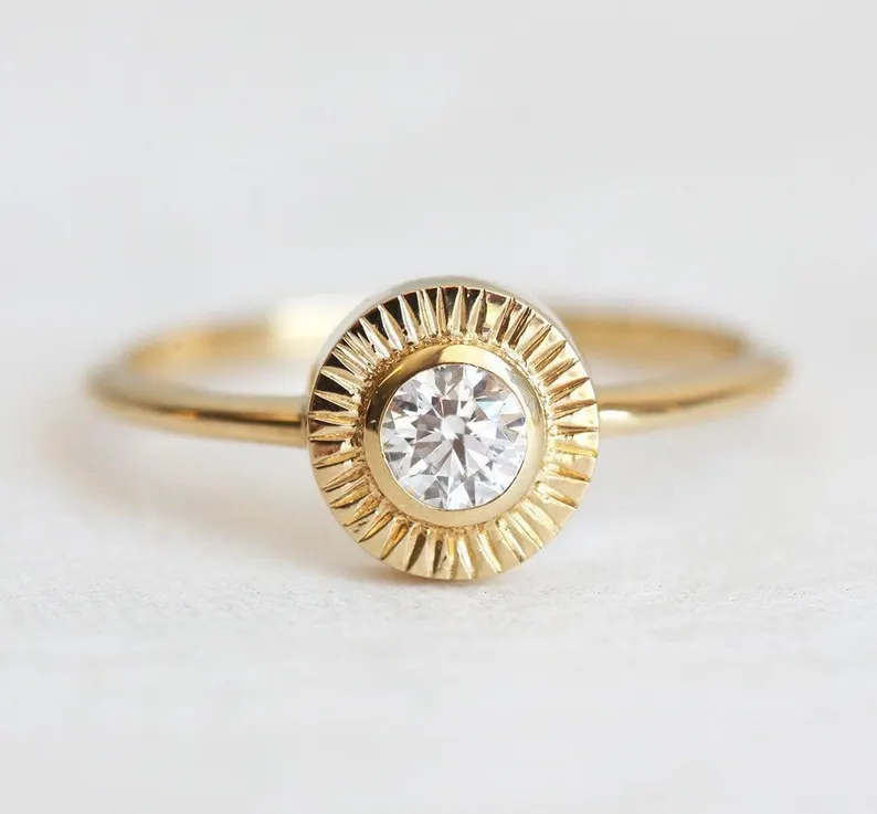 sun diamond engagement ring