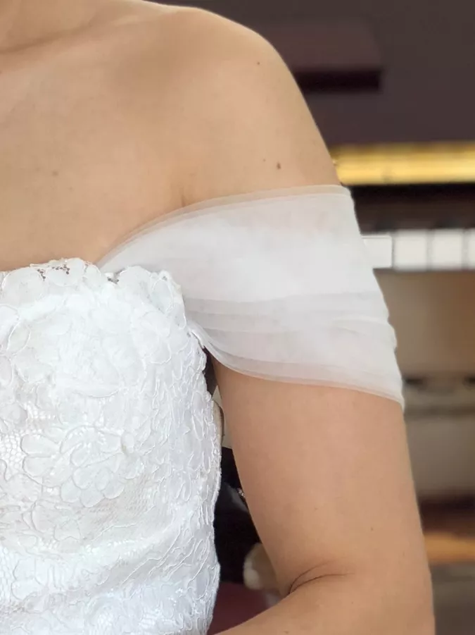 detachable cap sleeves for wedding dress - no-sew wedding dress alterations