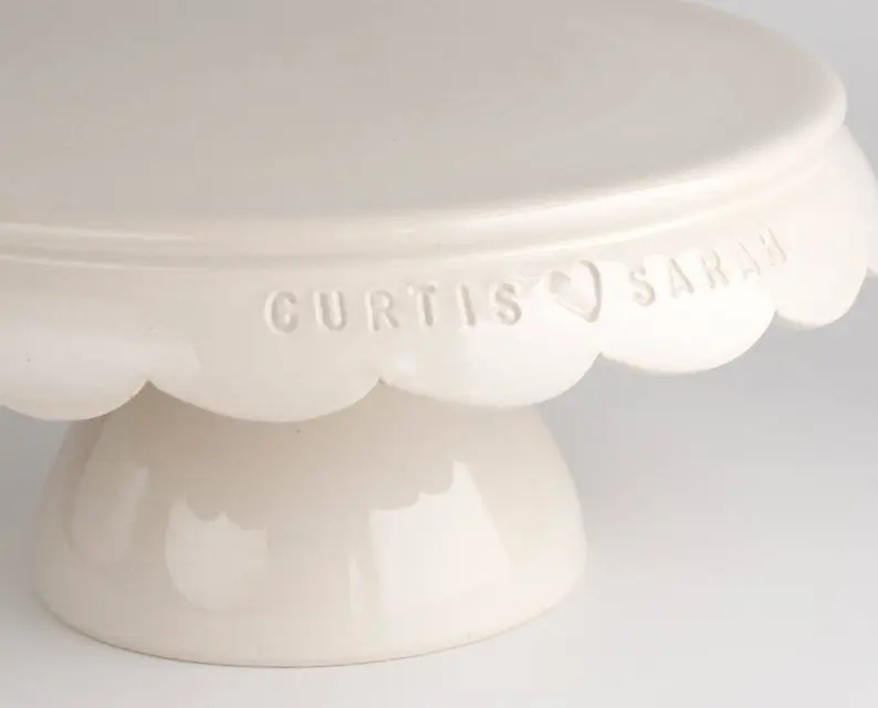 engraved cake stand for wedding gift