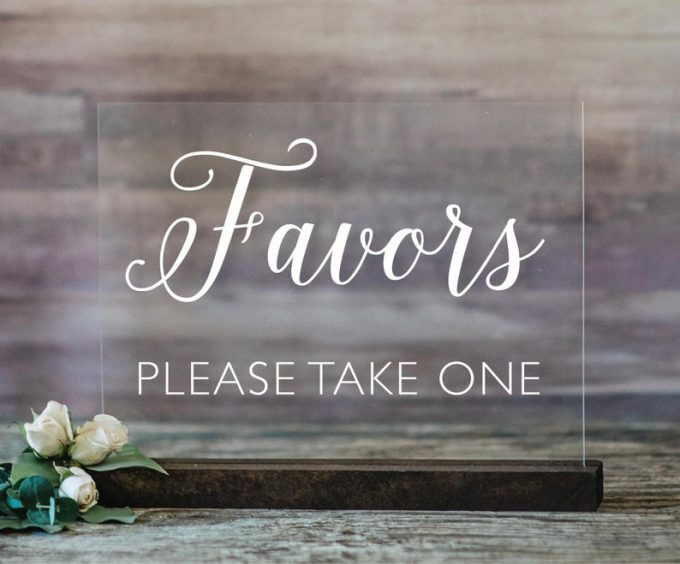 wedding favors signage