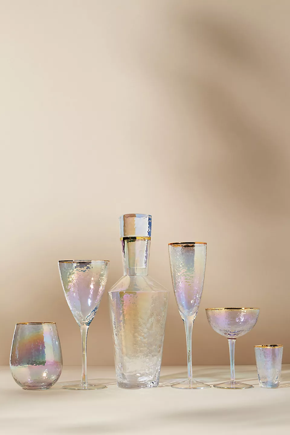gold lustered wine glass gift