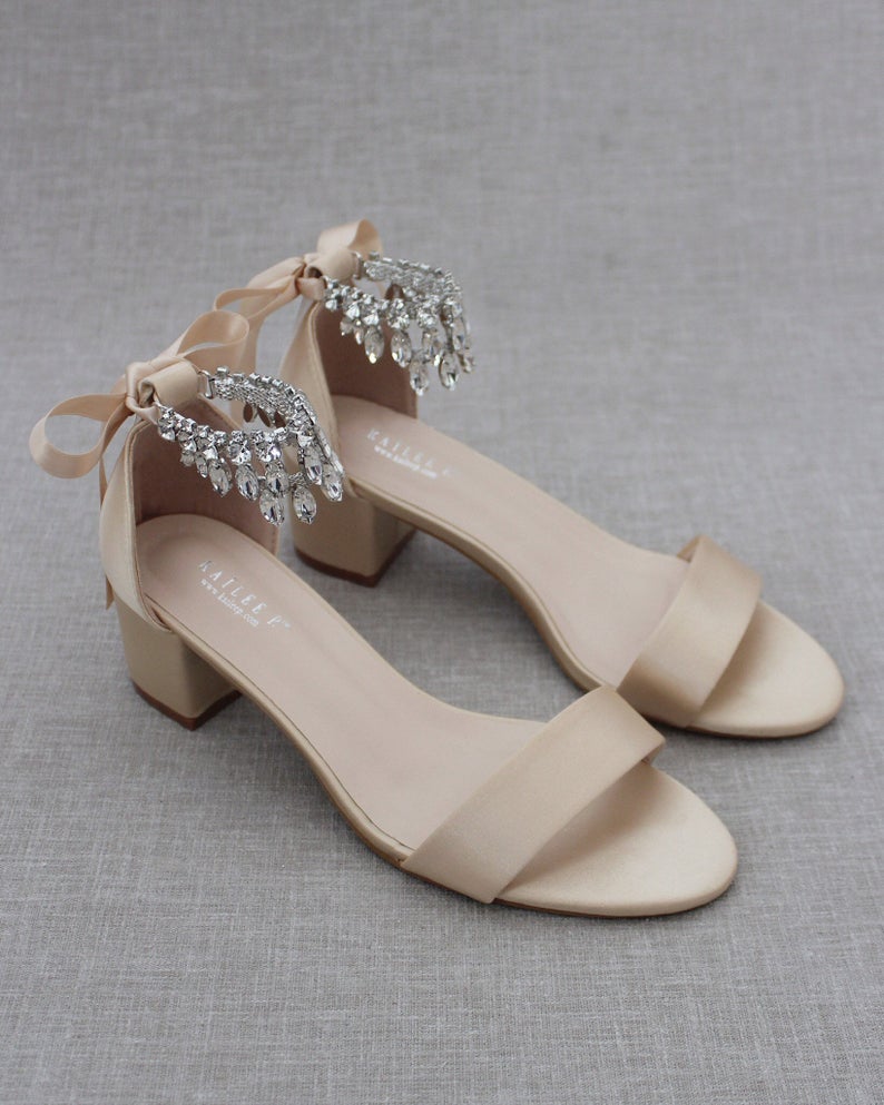 comfortable block heels for wedding
