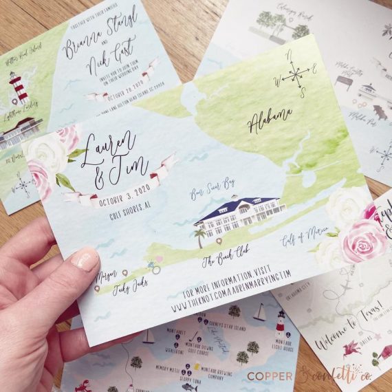 How to Include Maps in Wedding Invitations | Emmaline Bride