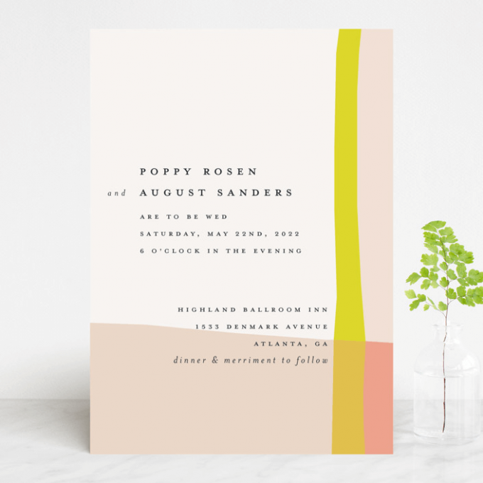 colorblock wedding invitations