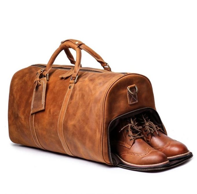leather groomsmen duffle bags